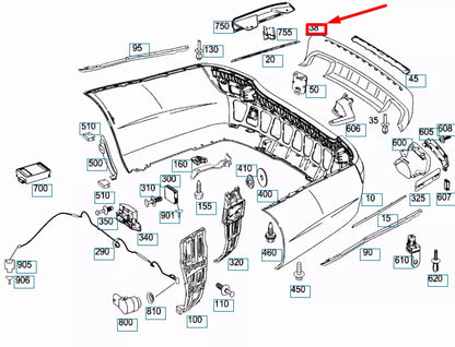 NEW MERCEDES-BENZ S W221 AMG REAR BUMPER LOWER TRIM COVER A2218852325 ORIGINAL