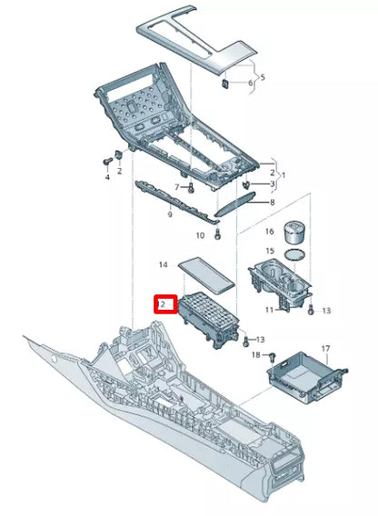 NEW AUDI A6 C8 CENTER CONSOLE CUP HOLDER 4K1862533D4PK LHD ORIGINAL