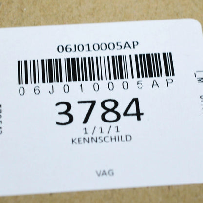 NEW VOLKSWAGEN ENGINE DATA NOTICE LABEL STICKER 06J010005AP ORIGINAL