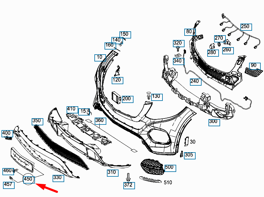 NEW MERCEDES-BENZ GLE COUPE C292 LICENSE PLATE NUMBER A2928800844 ORIGINAL