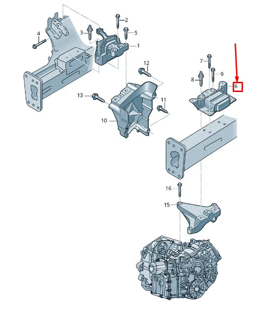 NEW VW TOURAN 5T LEFT GEARBOX MOUNTING 5QA199555B