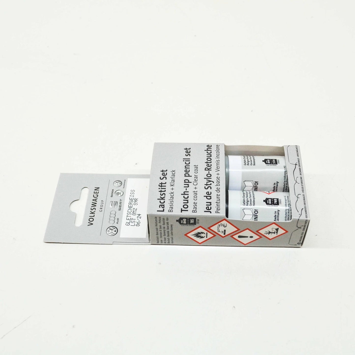 NEW VW AUDI METALLIC GLACIER WHITE TOUCH-UP PAINT SET LST0M2S9R ORIGINAL