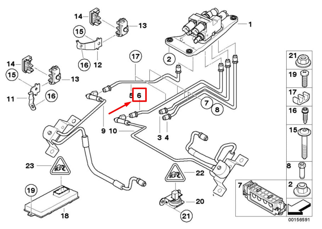 NEW BMW X6 E71, E72 DYNAMIC DRIVE PRESSURE LINE 6772444 37136772444 ORIGINAL