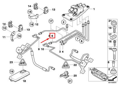 NEW BMW X6 E71, E72 DYNAMIC DRIVE PRESSURE LINE 6772444 37136772444 ORIGINAL