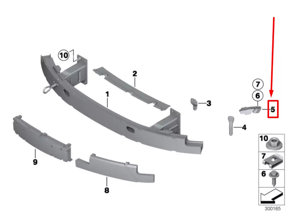 NEW BMW 6 CABRIO E64 FRONT LEFT BUMPER BRACKET 51117008829 7008829 ORIGINAL