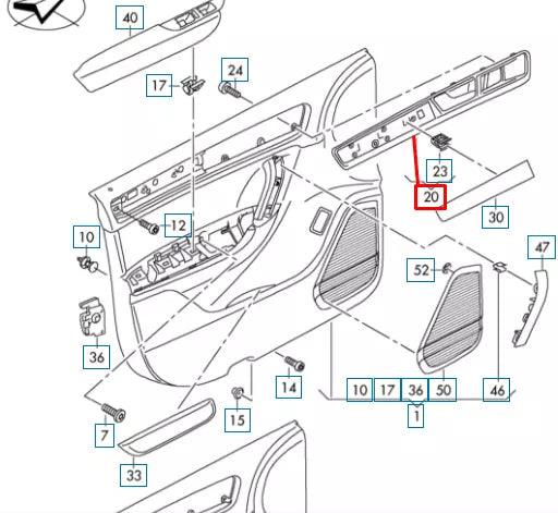 NEW VW TOUAREG 7P FRONT RIGHT DOOR CARD PANEL TRIM LHD 7P6867102BAOUM ORIGINAL