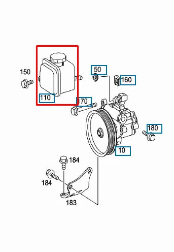 NEW MERCEDES-BENZ M W164 POWER STEERING PUMP TANK RESERVOIR A0004602683 ORIGINAL