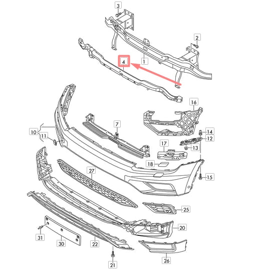 NEW VOLKSWAGEN TIGUAN AD MK2 FRONT BUMPER FOAM 5NA807248J