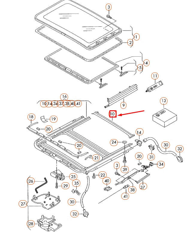 NEW VOLKSWAGEN JETTA A5 SLIDING ROOF GLASS DRIP MOULDING 8D0877633C