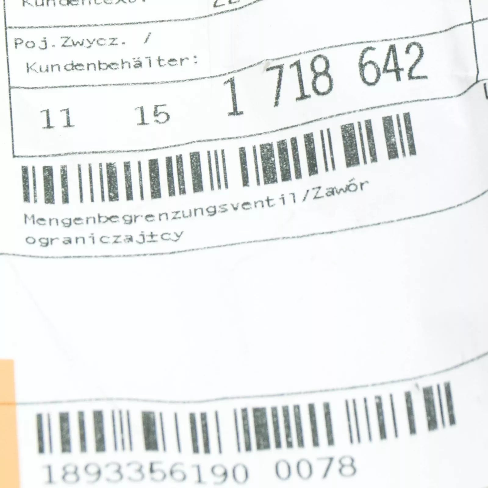 NEW BMW 8 E31 ENGINE CRANKCASE BREATHER HOSE CONNECTOR 11151718642 ORIGINAL