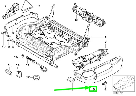 NEW BMW 5 E39 FRONT SEAT OUTER COVERING 52107057988 7057988 ORIGINAL