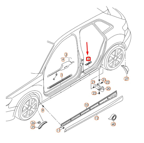 NEW AUDI A3 8V REAR LEFT SILL TRIM STRIP 8V4853557A9B9 ORIGINAL