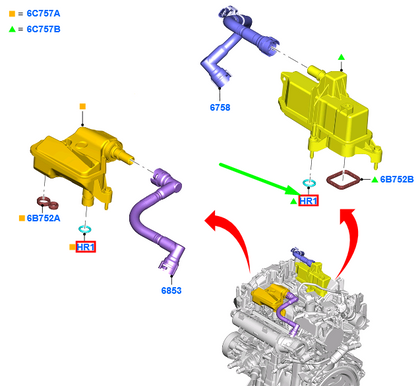 new ford fiesta mk7 oil separator o-ring 2224371 h6bg-8527-ba original