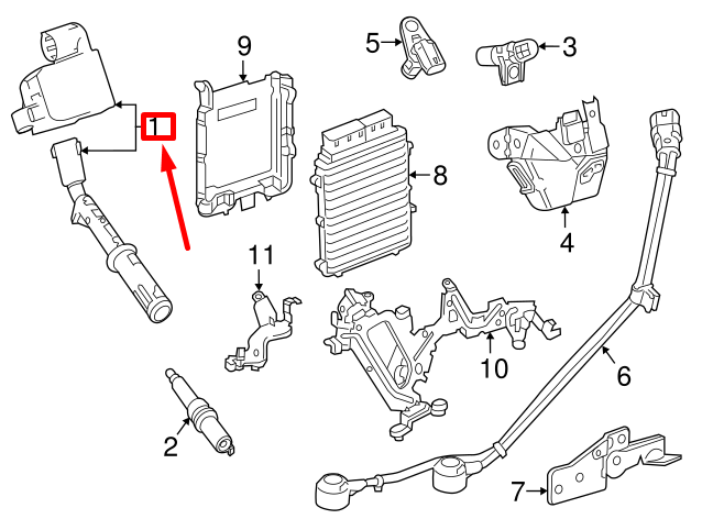 NEW MERCEDES-BENZ GLE W166 IGNITION COIL CYLINDER NO. 5 A2769065200 ORIGINAL