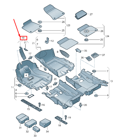 NEW AUDI A8 4H FOOTREST COVER RHD 4H2864778A 4PK 4H2864778A4PK ORIGINAL