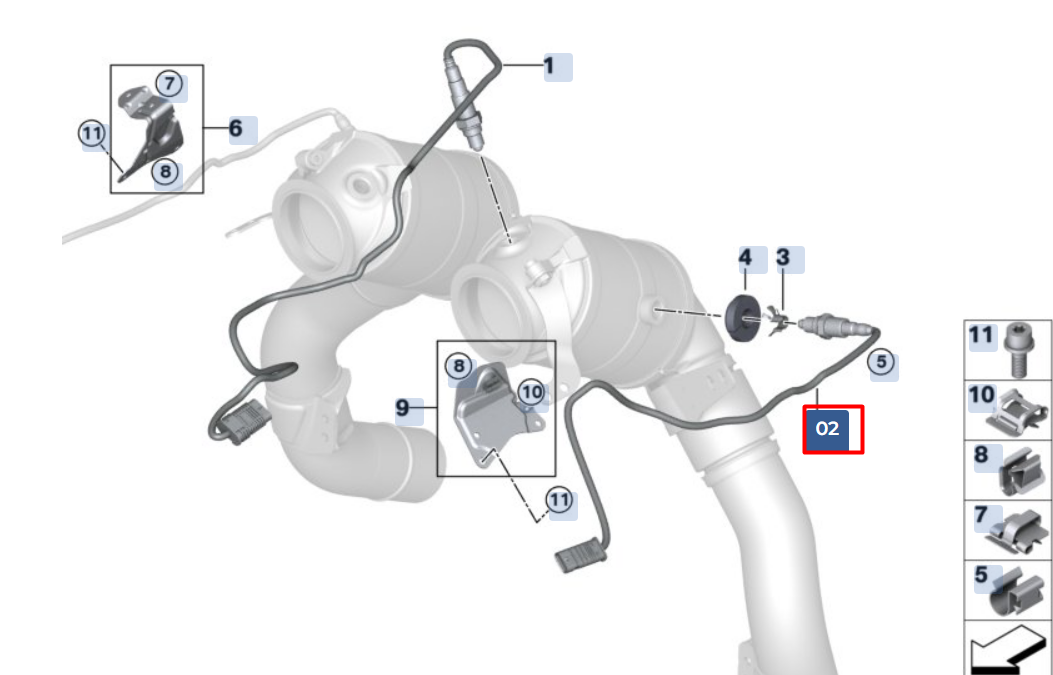 new bmw 5 g30 lambda monitor sensor 11787935101 original