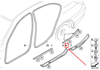 NEW BMW 5 E60 FRONT LEFT DOOR SILL TRIM 51477034303 7034303 ORIGINAL