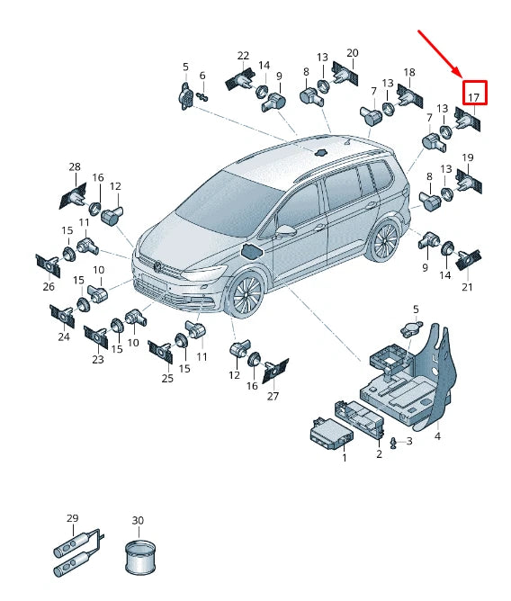 NEW VW TOURAN 5T CENTER PARKING SENSOR BRACKET 5TA919491C