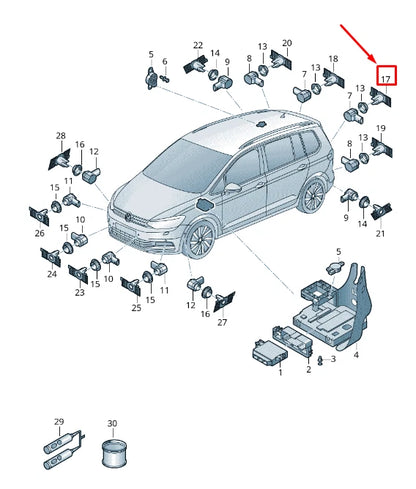 NEW VW TOURAN 5T CENTER PARKING SENSOR BRACKET 5TA919491C