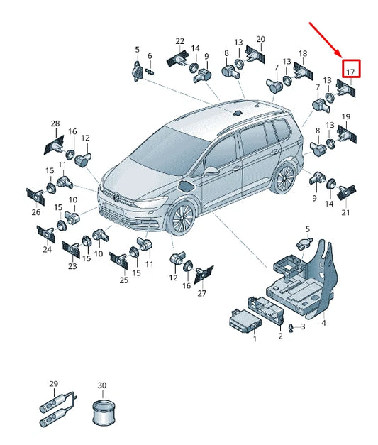 NEW VW TOURAN 5T CENTER PARKING SENSOR BRACKET 5TA919491C