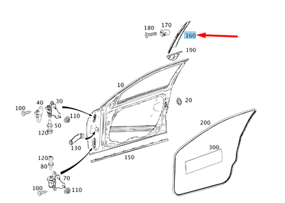 NEW MB C W204 FRONT OUTER RIGHT B-PILLAR TRIM MOULDING A2046900287 ORIGINAL
