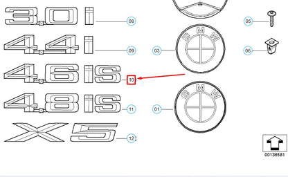 NEW BMW X5 E53 FRONT RIGHT WING 4.6IS BADGE 51147056056 7056056 ORIGINAL