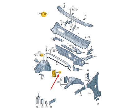 new cupra formentor front right wheel housing reinforcement 5q0805078c original