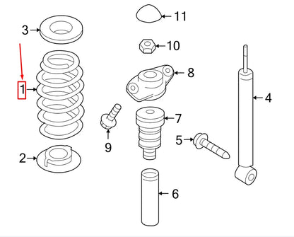 NEW VW GOLF V 1K MK5 REAR COIL SPRING 1K0511115BC ORIGINAL