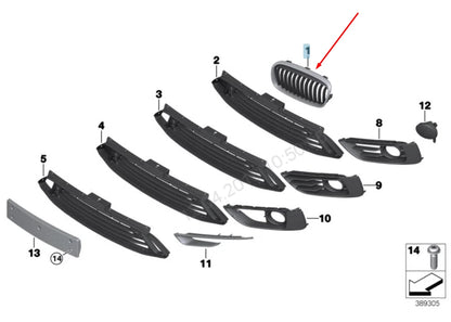 NEW BMW 2 F45 LEFT RADIATOR GRILLE LUXURY 51137379609 7379609 2015 ORIGINAL