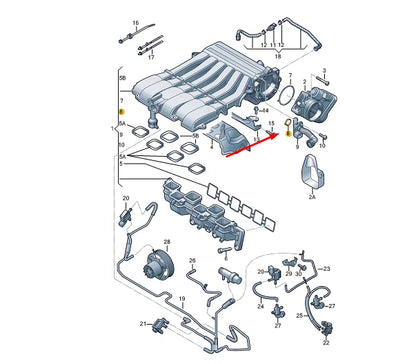 NEW VW TOUAREG 7P MK2 VENT HOSE SEAL 03H133237F ORIGINAL