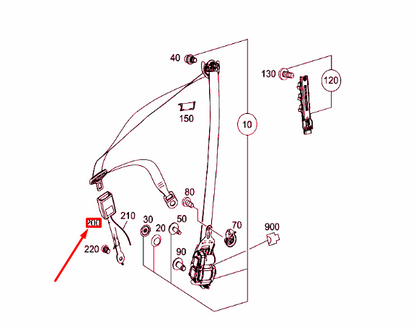 NEW MERCEDES-BENZ CLA C117 FRONT LEFT SEAT BELT LOCK A24686009009051 ORIGINAL