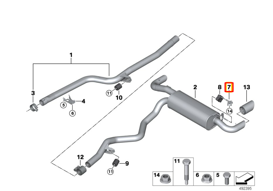 new bmw 3 g20 rear left exhaust system bracket 18308599406 original