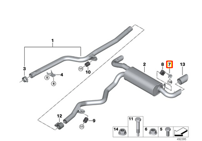 new bmw 3 g20 rear left exhaust system bracket 18308599406 original