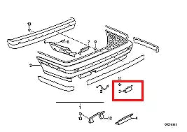 NEW BMW 5 E34 M TECH REAR BUMPER TOW HOOK COVER 51122231633 ORIGINAL