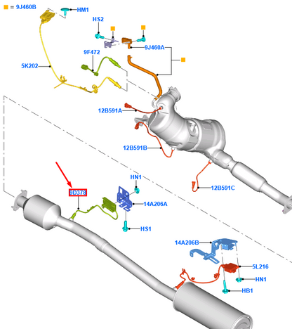new ford transit mk4 nox trap temperature sensor 2267042 gk21-5e145-ad original