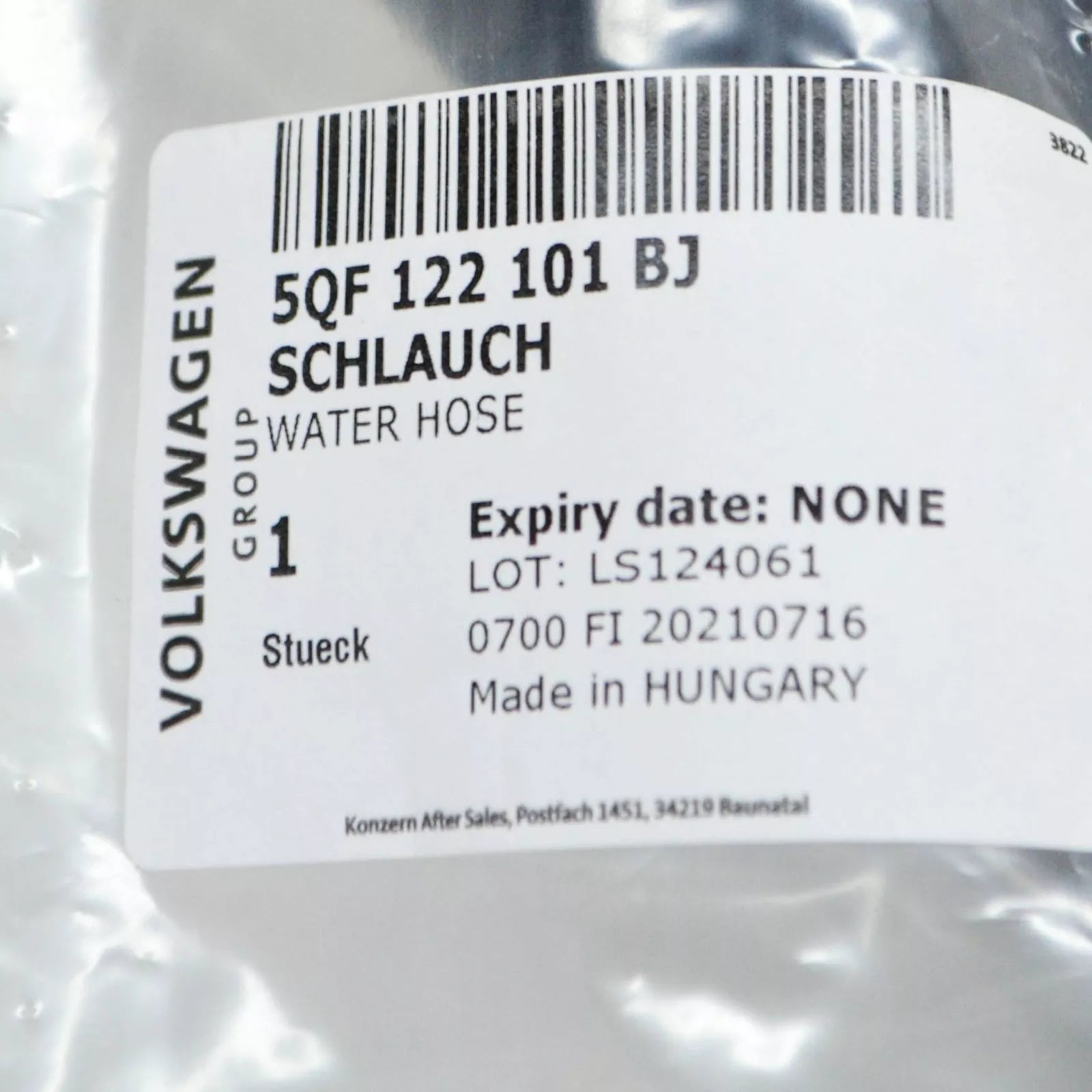 NEW AUDI Q3 SQ3 F3 WATER COOLING PIPE HOSE W COUPLING 5QF122101BJ