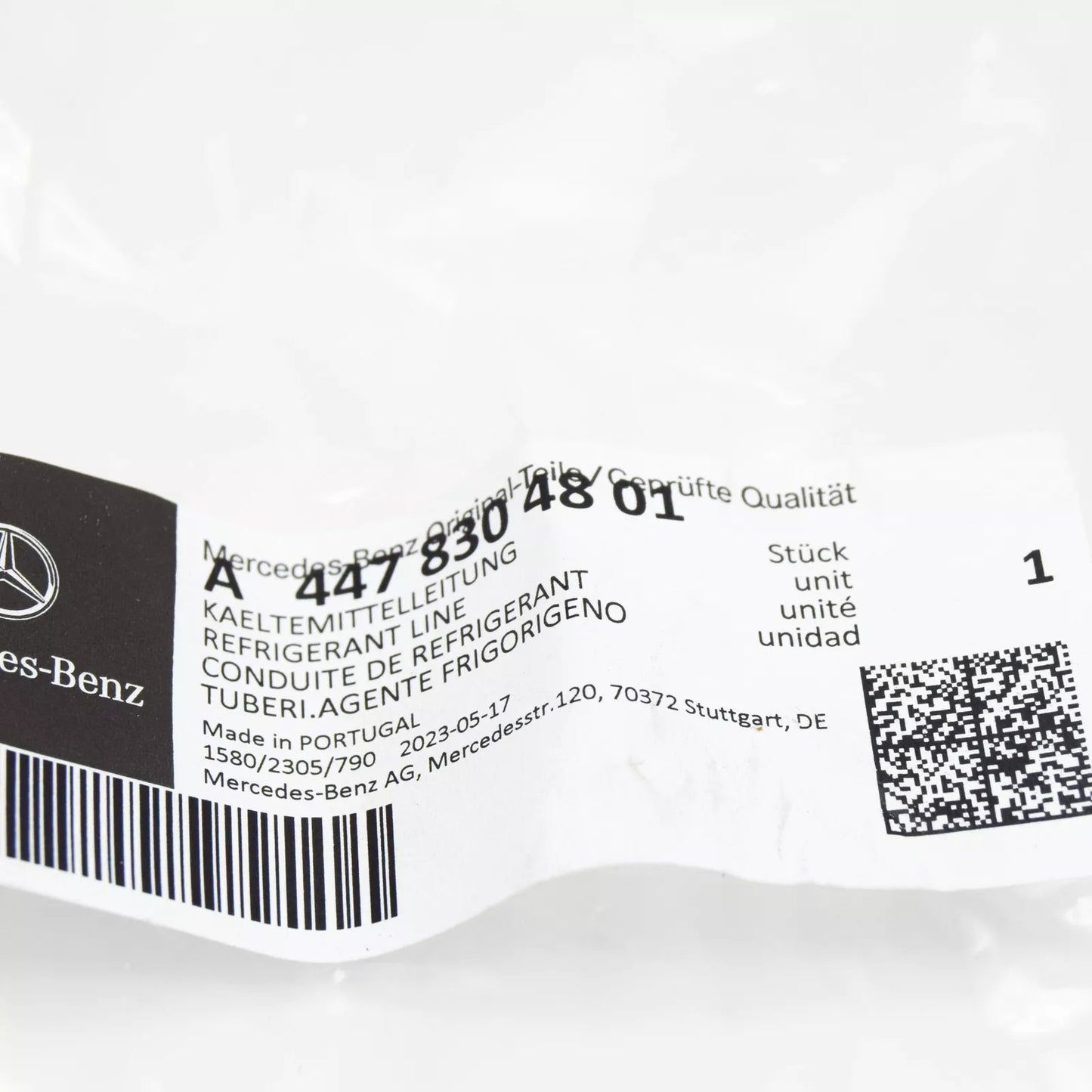 NEW MB VITO W447 CONDENSER TO COMPRESSOR REFRIGERANT LINE A4478304801 ORIGINAL