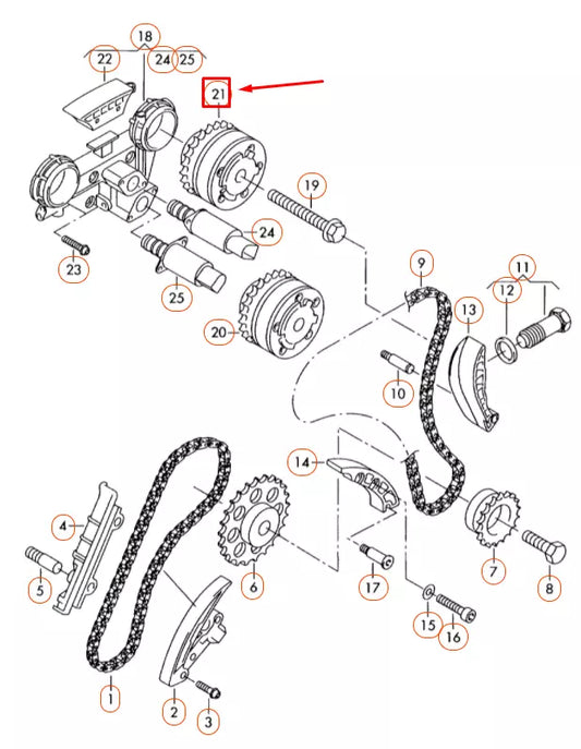 NEW AUDI A3 8P OUTLET CAMSHAFT ADJUSTER UNIT 022109088R ORIGINAL
