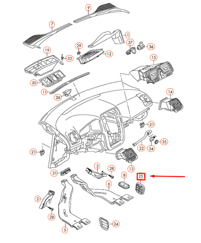 NEW VOLKSWAGEN SCIROCCO MK3 REAR RIGHT BODY VENT TRIM 1K0819466B ORIGINAL