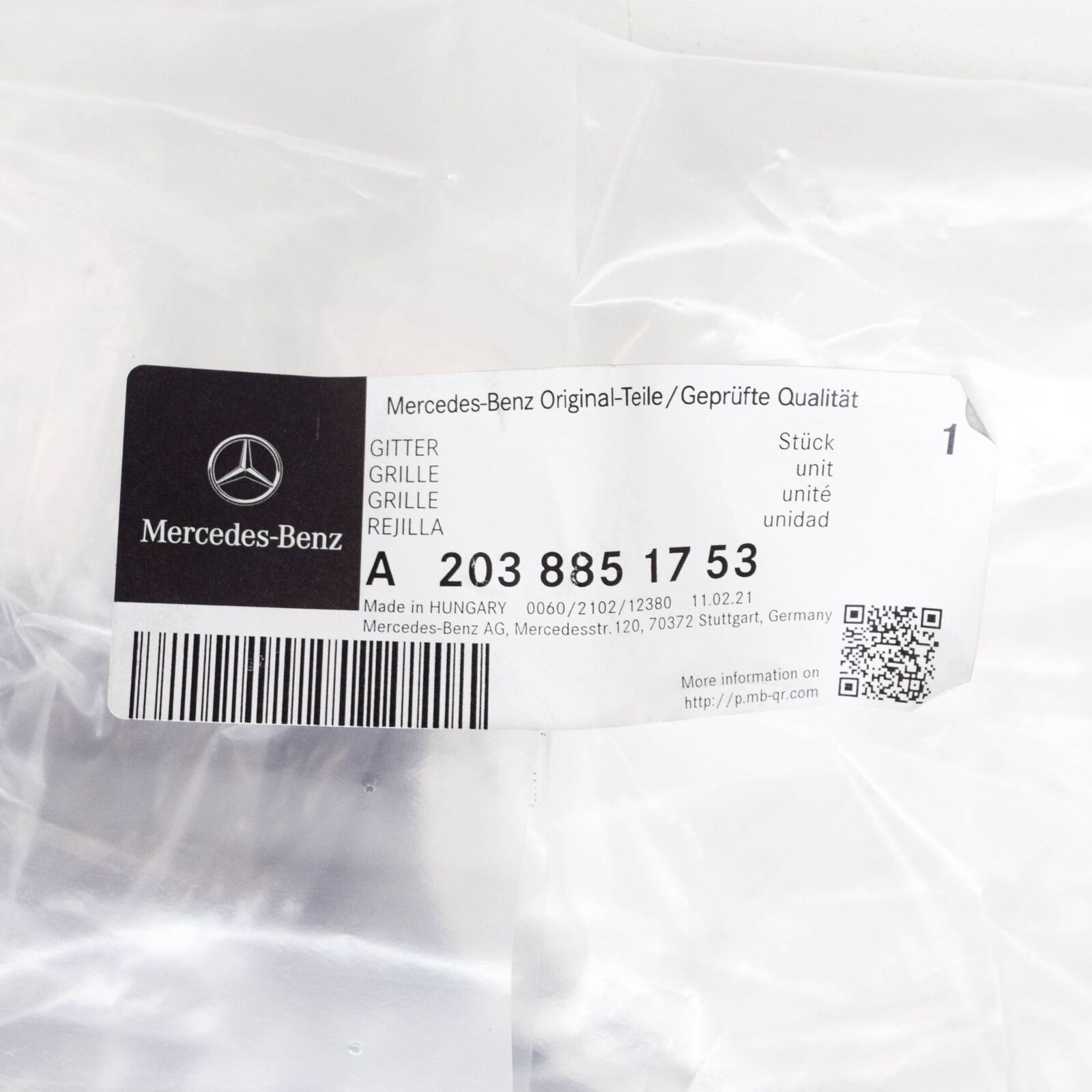 NEW MERCEDES-BENZ C W203 FRONT LEFT AIR INLET GRILLE A2038851753 ORIGINAL