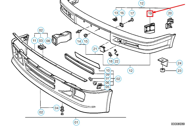 NEW BMW 3 E30 FRONT SPOILER LEFT M TECHNIC GUIDE 51112239703 ORIGINAL