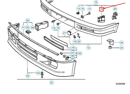 NEW BMW 3 E30 FRONT SPOILER LEFT M TECHNIC GUIDE 51112239703 ORIGINAL