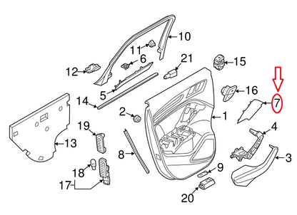 NEW AUDI A3 REAR DOOR N/S LEFT BLACK SPEAKER COVER 8V40357934PK ORIGINAL