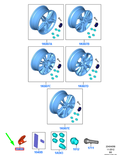 new ford kuga mk2 c520 wheel balance weight 1438967 6s71-1040-ca original