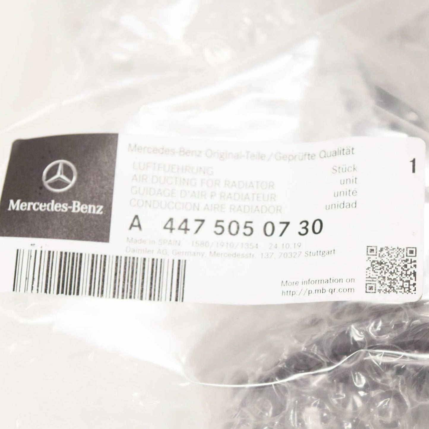 NEW MERCEDES-BENZ VITO AIR DUCT W447 A4475050730 2016