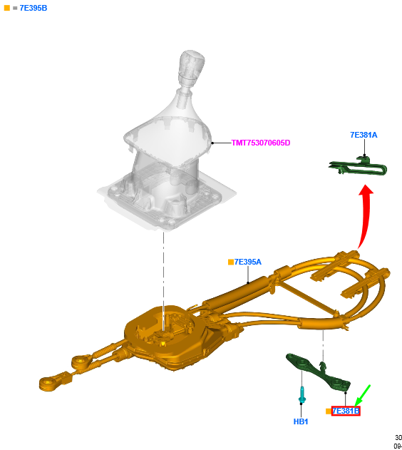 new ford ranger t6 mk1 gear change cable clip bracket 2179595 original