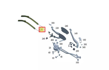 NEW MB S W223 FRONT WINDSHIELD WIPER BLADES SET LHD A2238240000 ORIGINAL