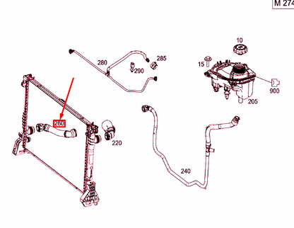 new mercedes-benz vito w447 right radiator coolant hose a4475010882 original