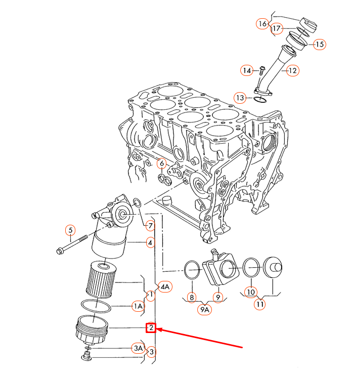 NEW VOLKSWAGEN PHAETON 3D OIL FILTER HOUSING CAP 021115433E ORIGINAL