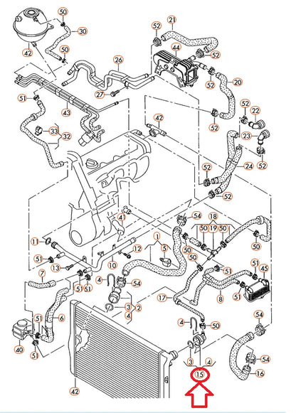 NEW AUDI A3 8P RADIATOR COOLANT HOSE UPPER COUPLING 1K0122291BA 1.9 TDI 77KW BLS